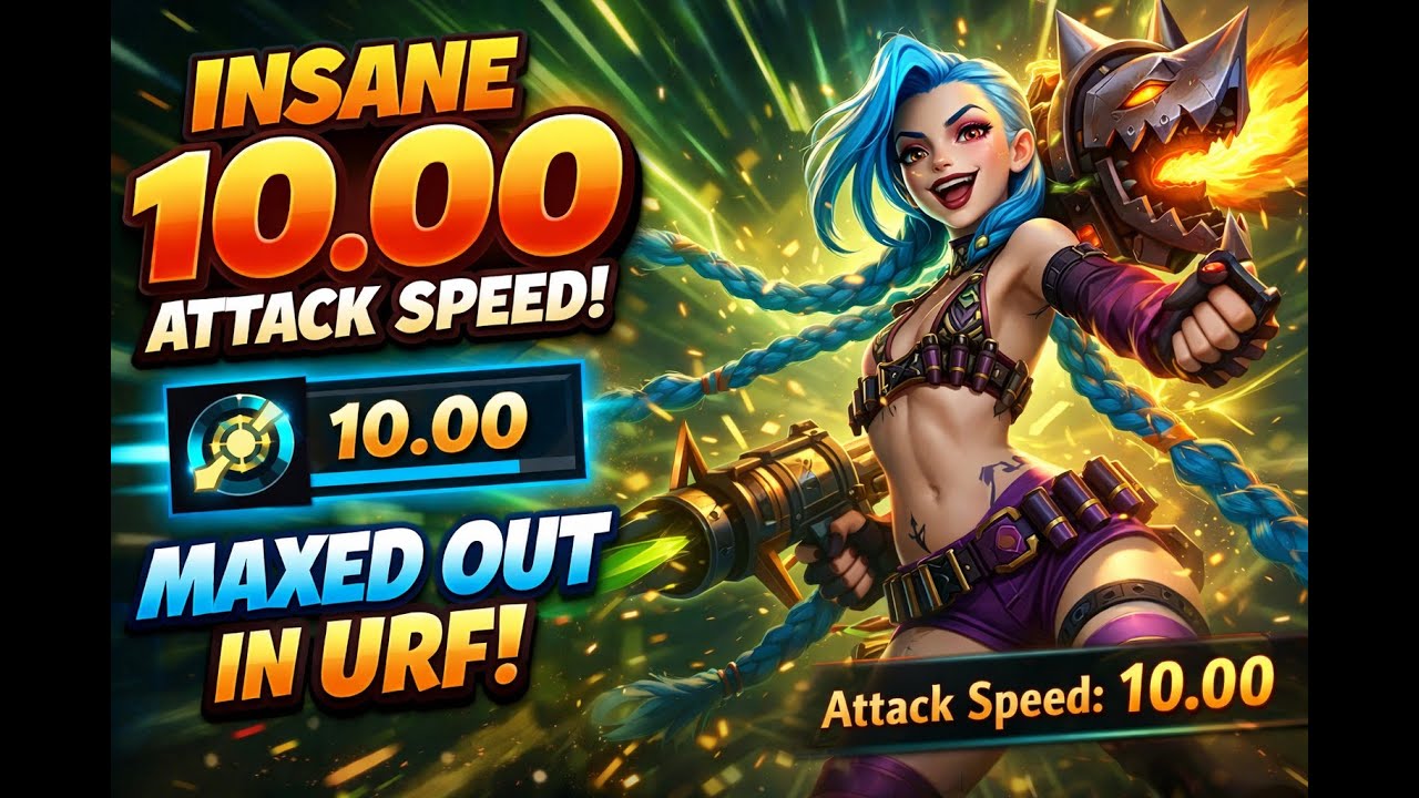 Max Attack Speed Jinx 10.00 #LeagueOfLegends #URFMode #Jinx #AttackSpeed #LoLHighlights