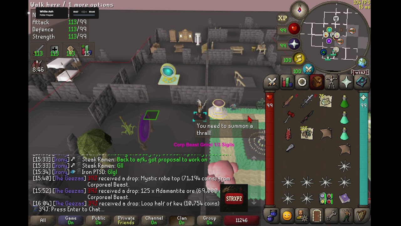 Corp Beast Grind 1/3 Sigils!! -OSRS