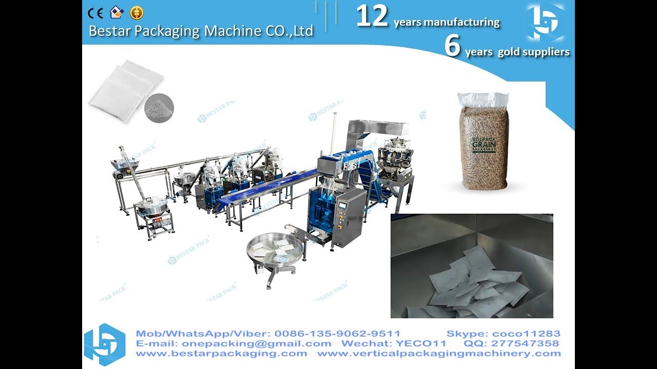 Bestar grain pouch vacuum packing machine with non woven filling machine