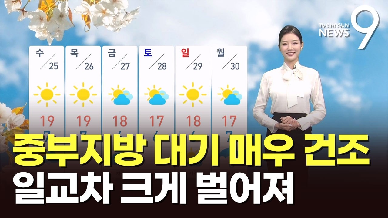 [날씨] 중부지방 대기 매우 건조&hellip;일교차 크게 벌어져 [뉴스9]