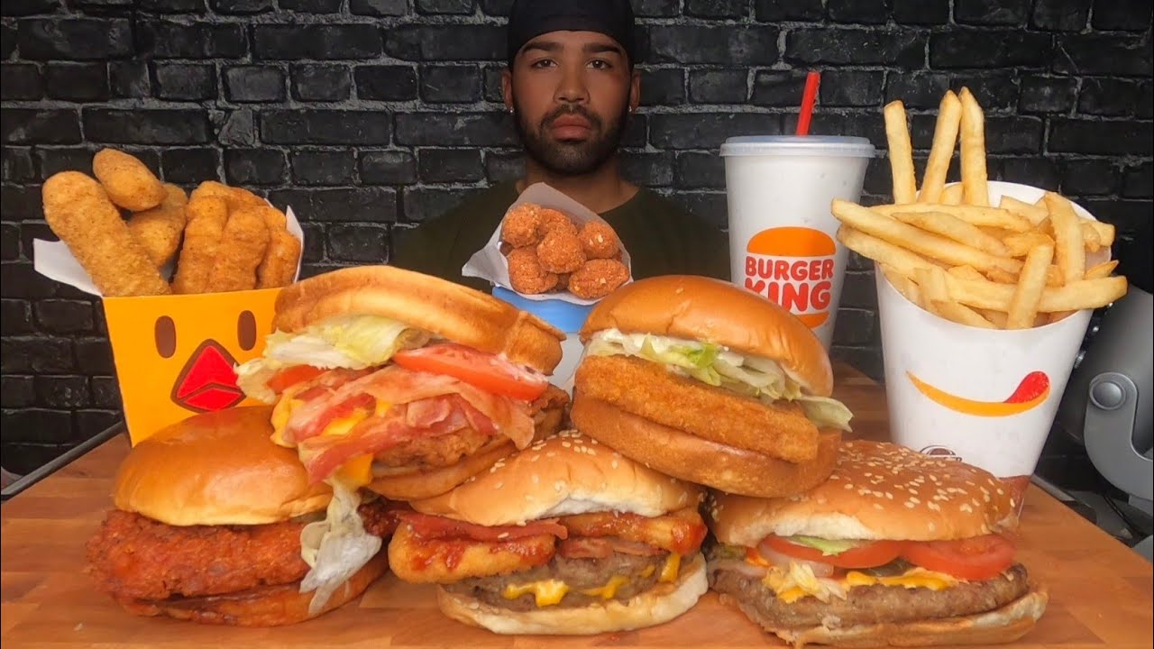 (ASMR NO TALKING) BURGER KING MUKBANG