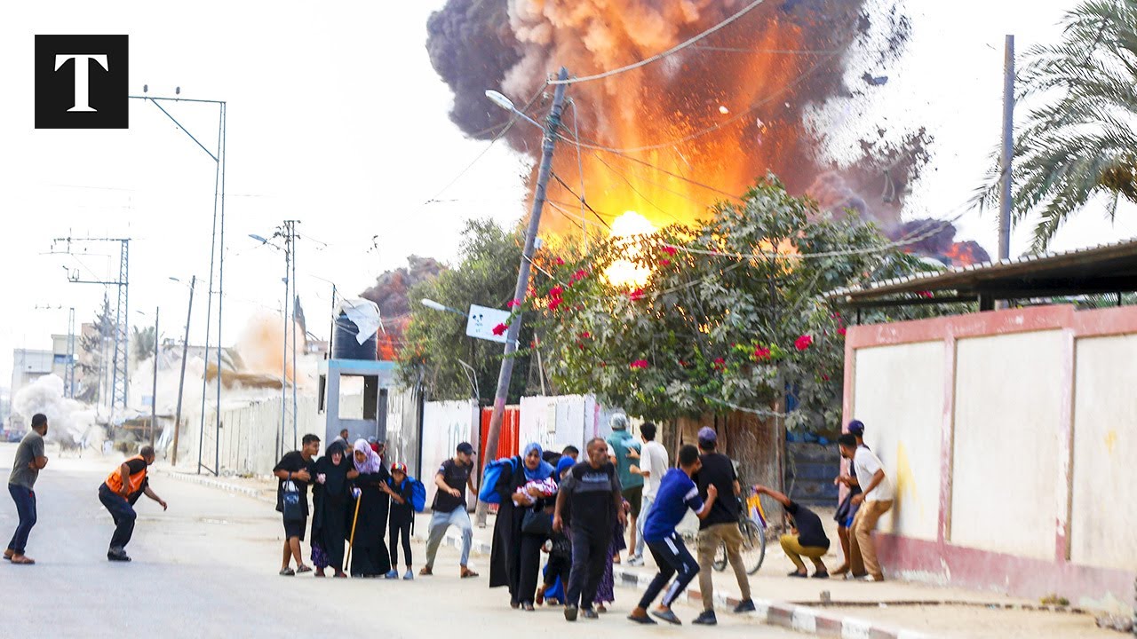 Moment Israeli Strike Destroys Gaza Encampment