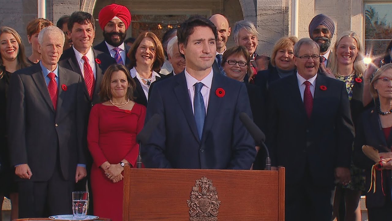 Justin Trudeau speaks following swearing-in at Rideau Hall