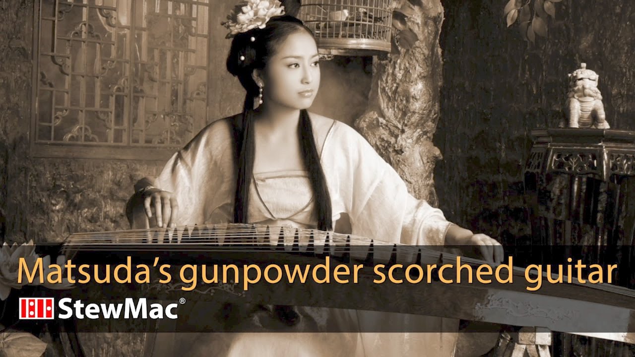 Michi Matsuda's gunpowder scorched guitar