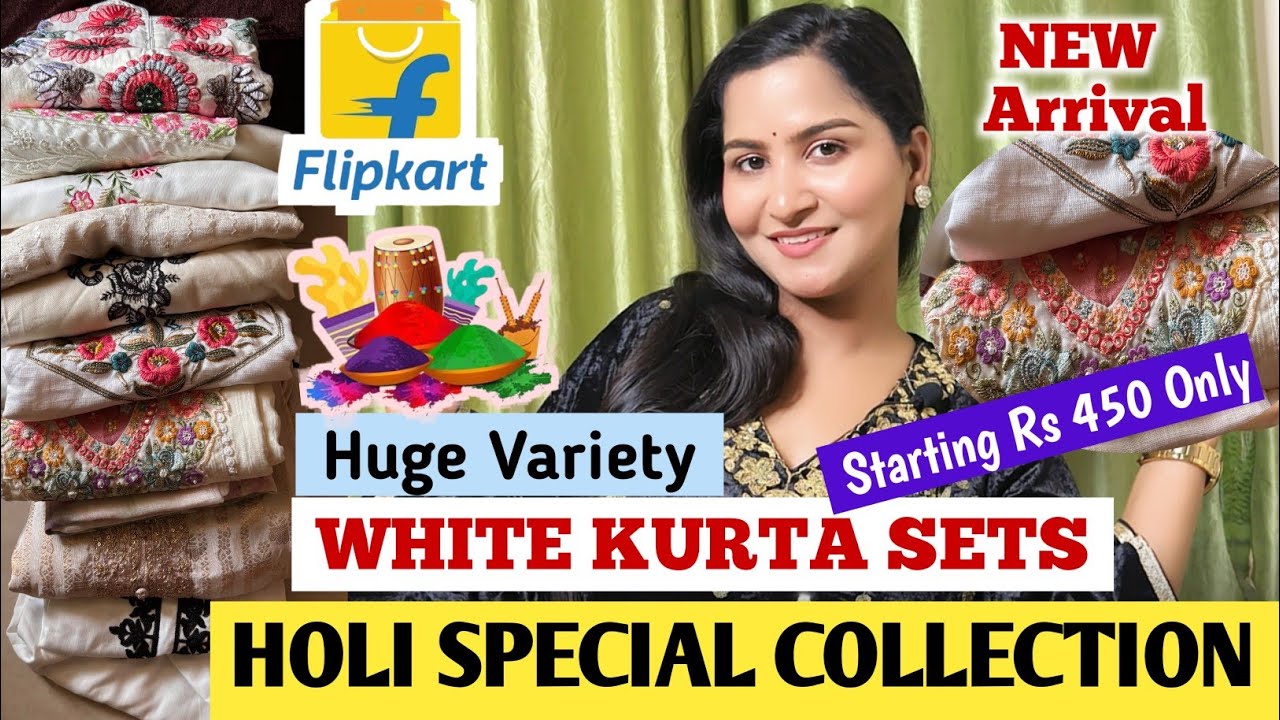 Holi Collection/White Kurta Sets/Kurta set Haul/Flipkart Kurta set Haul/Flipkart Haul/Eid collection