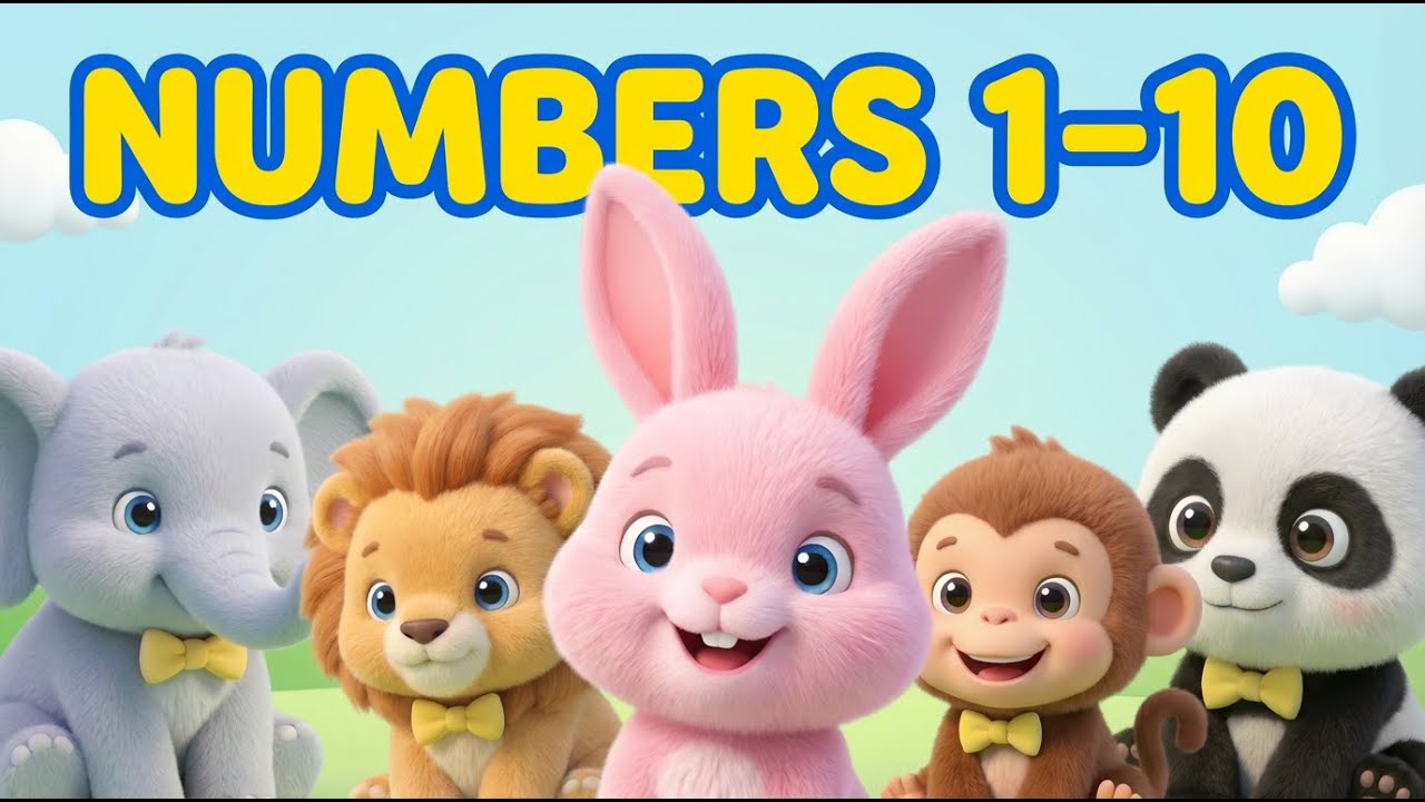 Numbers Song 1–10 🐰🐘🐒 | Learn Counting with Cute Animals | Kids Song