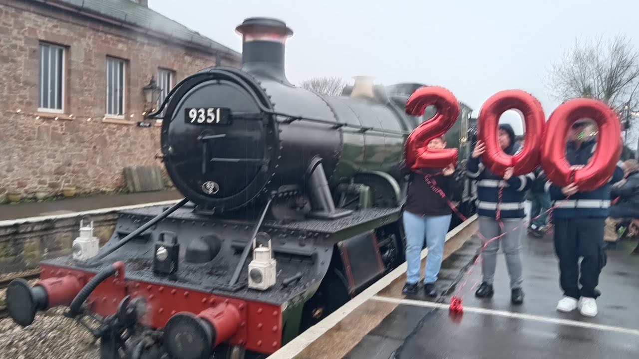 The West Somerset Railway Railway 200 whistle up train hauled by 9351 01/01/2025