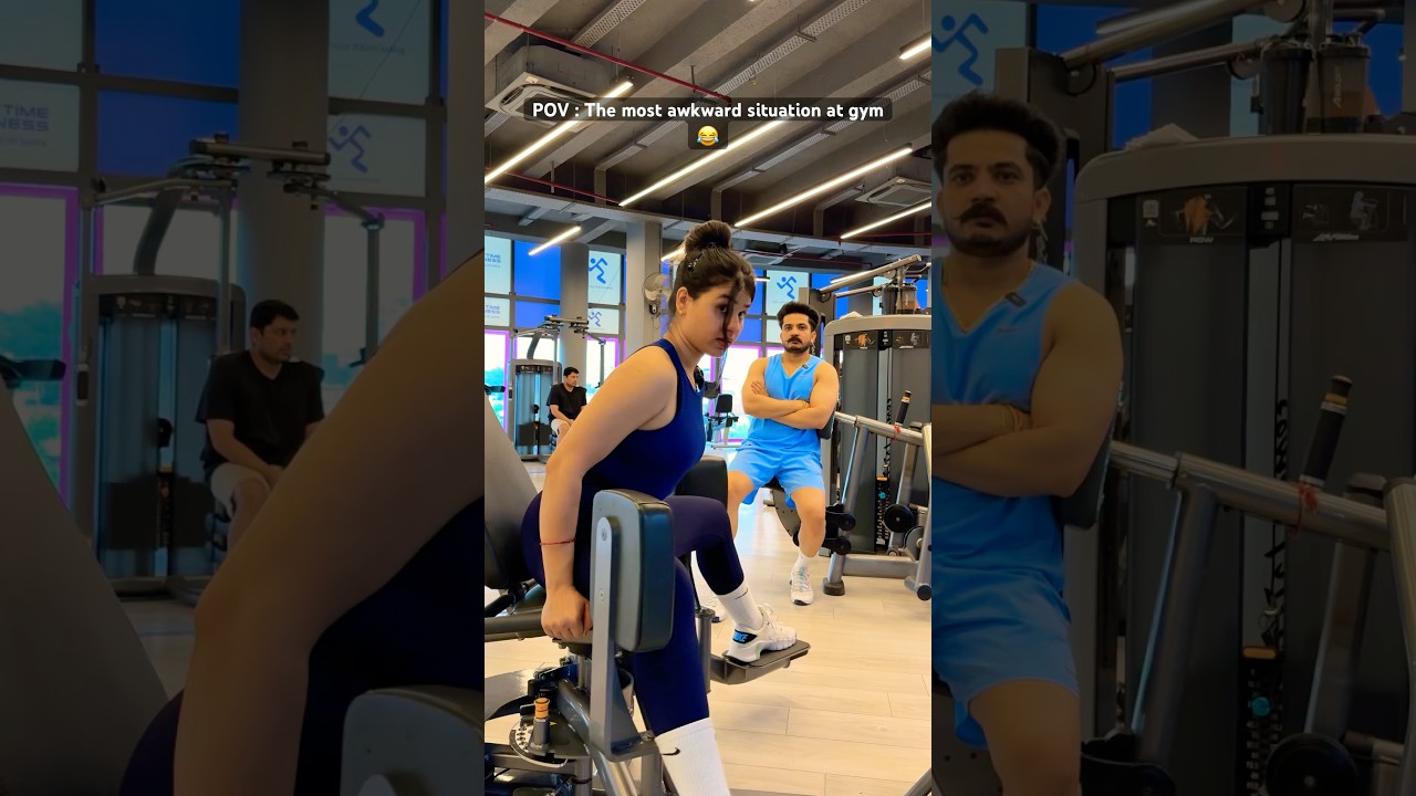 Why is he looking at me like that 😭 #gym #funny #memes #gymgirl #couple #comedy #trending #ytshorts