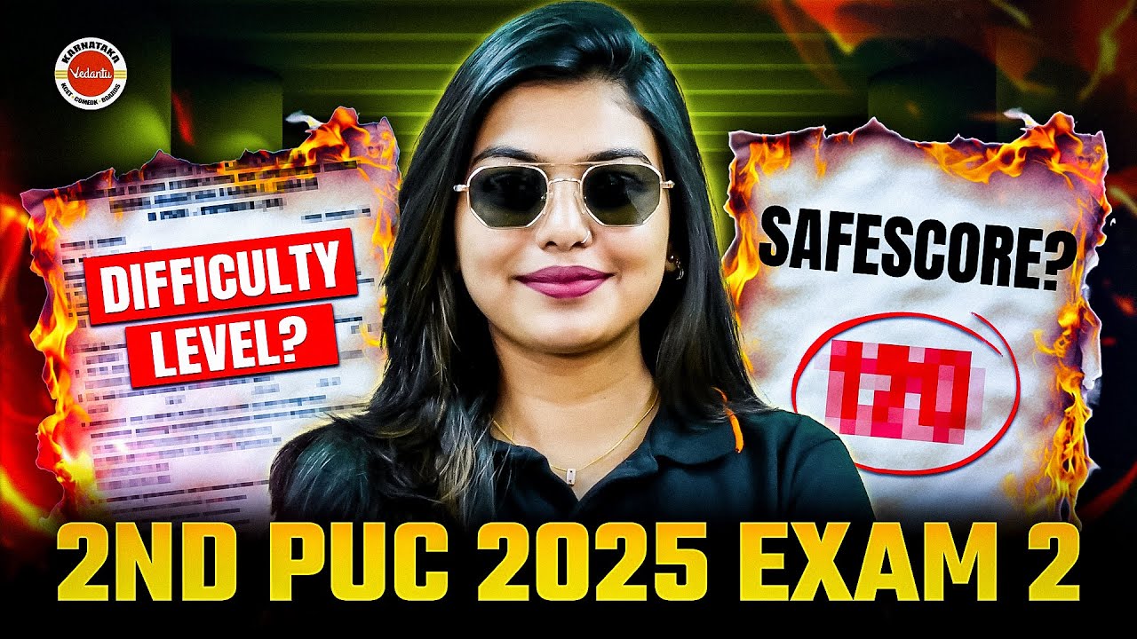 📊 2nd PUC 2025 Exam 2: Difficulty Level & Safe Score to get a KCET rank🤔 | Gopika Ma&rsquo;am