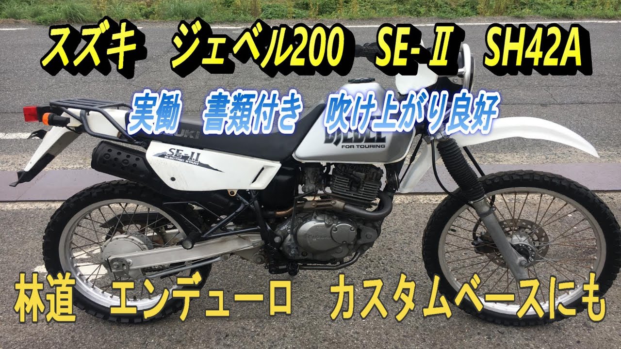 スズキ DJEBEL ジェベル200 SE-ⅡSH42A 実働 書類付き 吹け上がり良好 林道 エンデューロ カスタムベースにも