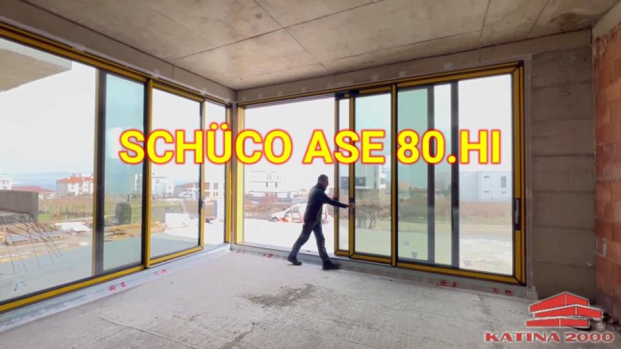 SCHUCO ASE 80.HI, RAL монтаж на алуминиево плъзгане с повдигане с нисък праг от КАТИНА 2000!