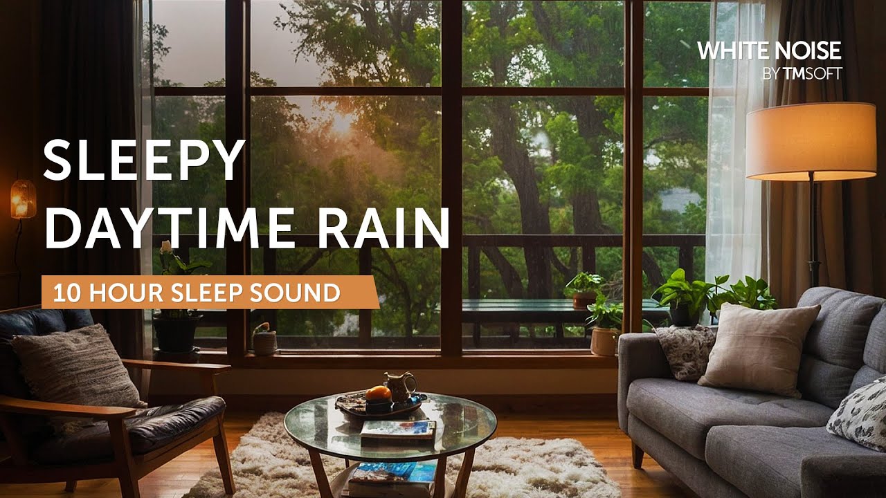 Sleepy Daytime Rain - 10 Hours Sleep Sound - Black Screen