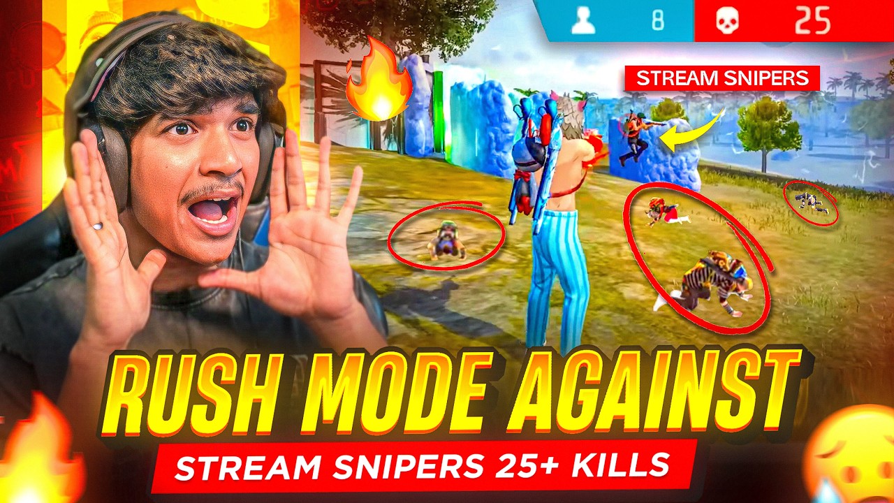 STREAM SNIPERS 😡 TARGETED ME | 25+ KILLS 😈 FIRE GAMEPLAY 🔥 | FREE FIRE TELUGU #dfg #freefire