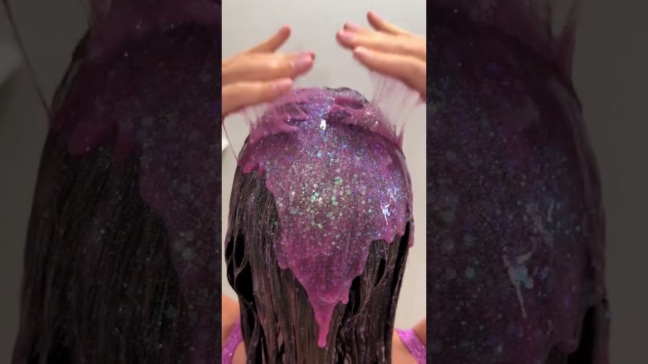 The viral glitter hair results 😱 what do we think 🧐 #haircare #viralshampoo #hairtoks #glitterhack