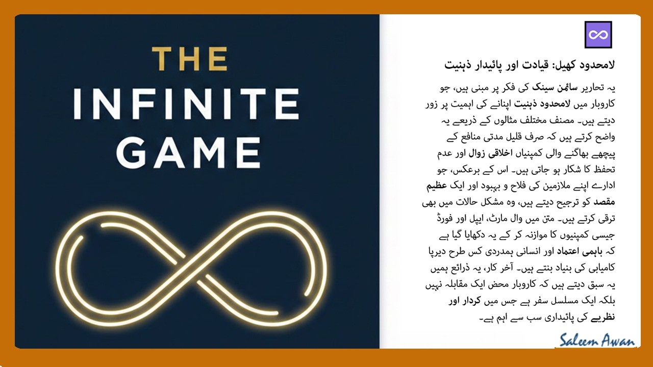 کاروبار اور زندگی کا لامحدود کھیل | The Infinite Game