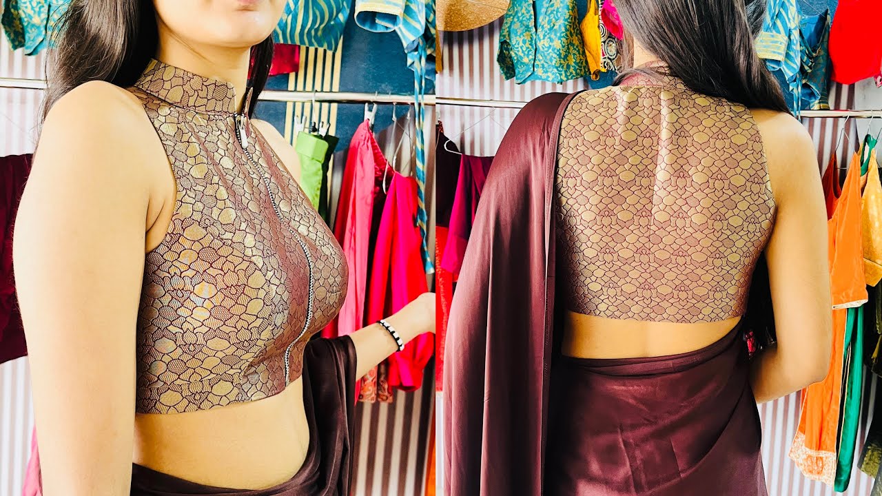 Collar Blouse/Off Shoulder Blouse With Full Stand Collar /Princess Cut Blouse/Sleeveless Blouse