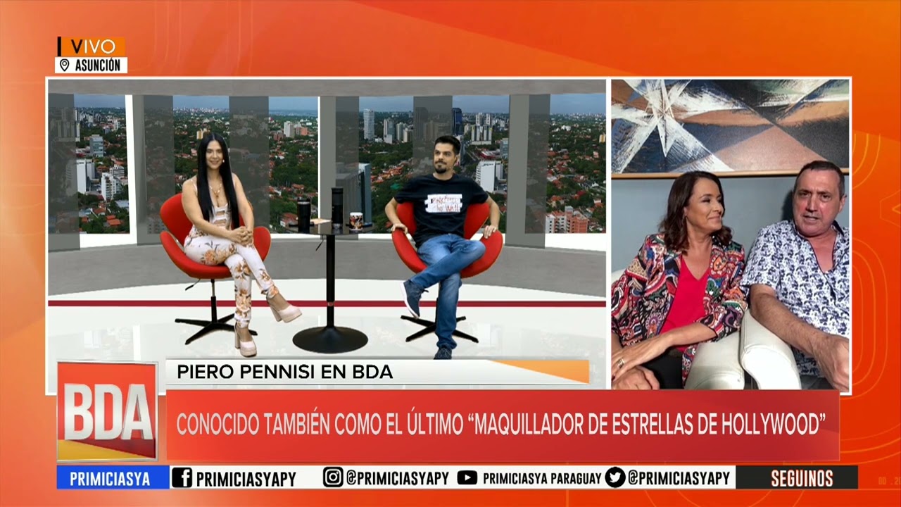 Roberta Capua, ex Miss Italia 1986 y el maquillador Piero Pennisi en exclusiva desde Roma, Italia