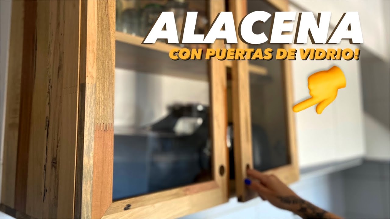 MUEBLE ALACENA DE MADERA, CON PUERTAS DE VIDRIO! PROYECTO MUEBLE.