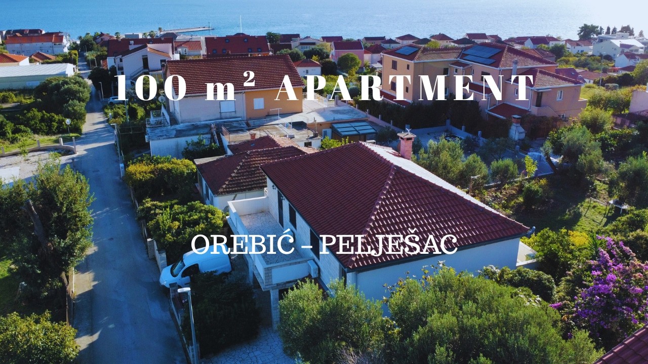 Apartment with balcony and sea view (100m2) in Orebić center FOR SALE