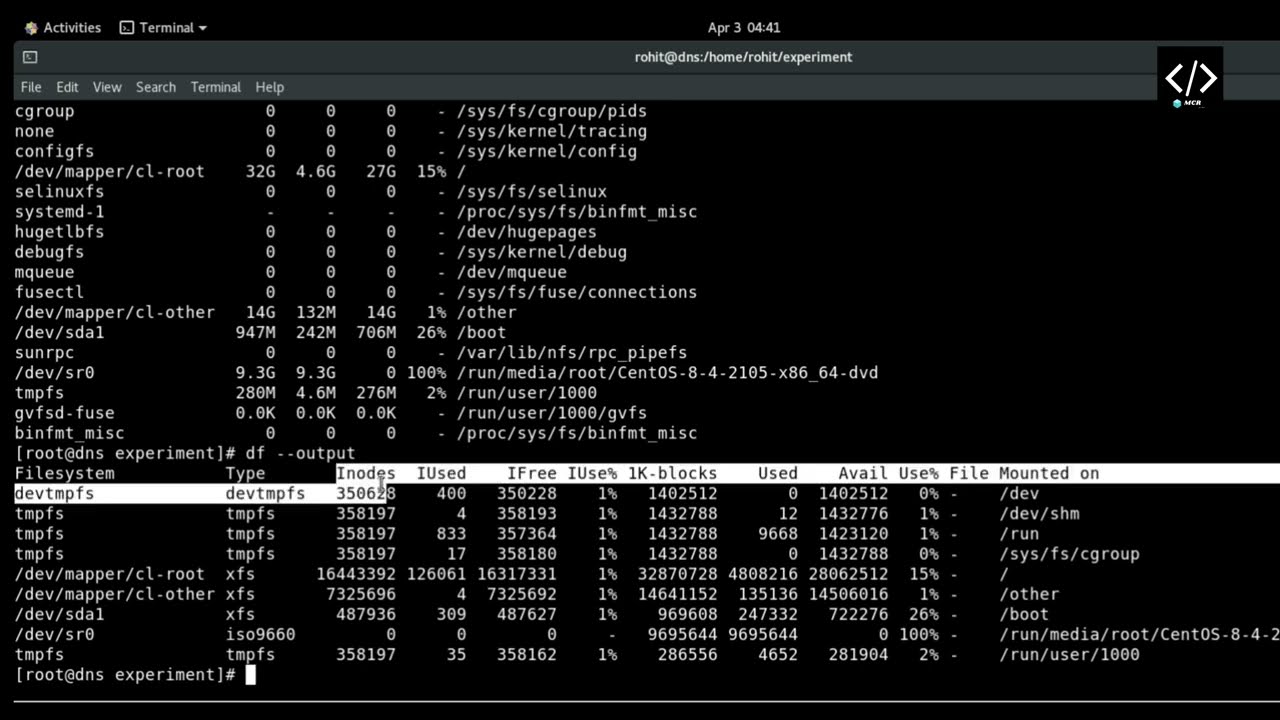 df Command : Linux df Command With Examples Disk Filesystem Management Command | Linux Command #4k