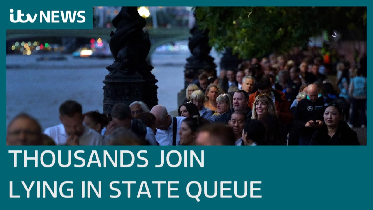 Crowd of thousands queues for miles overnight to see Queen Lying in State | ITV News