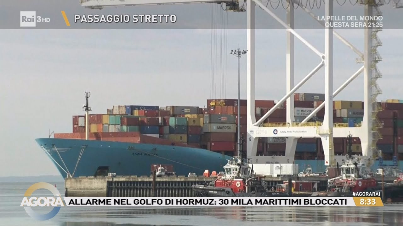 Allarme armatori per il Golfo di Hormuz e rischio logistica - Agorà 13/03/2026