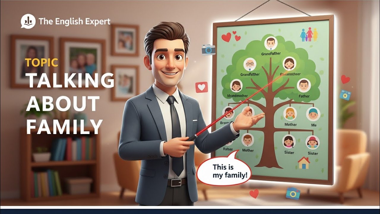 Talking About Family in English | Easy A1–A2 Speaking Practice | The English Expert 