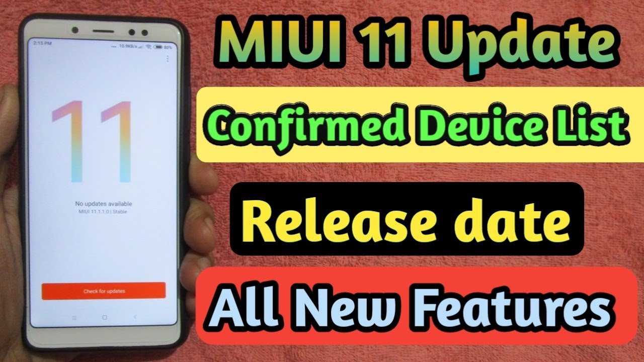 MIUI 11 Global Stable update Release Date || Confirmed Device list|| All new features