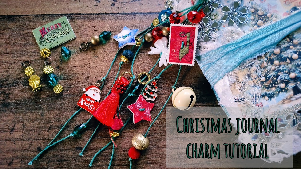How to make junk journal charm/spine dangle for christmas junk journal | tutorial | boho needs 