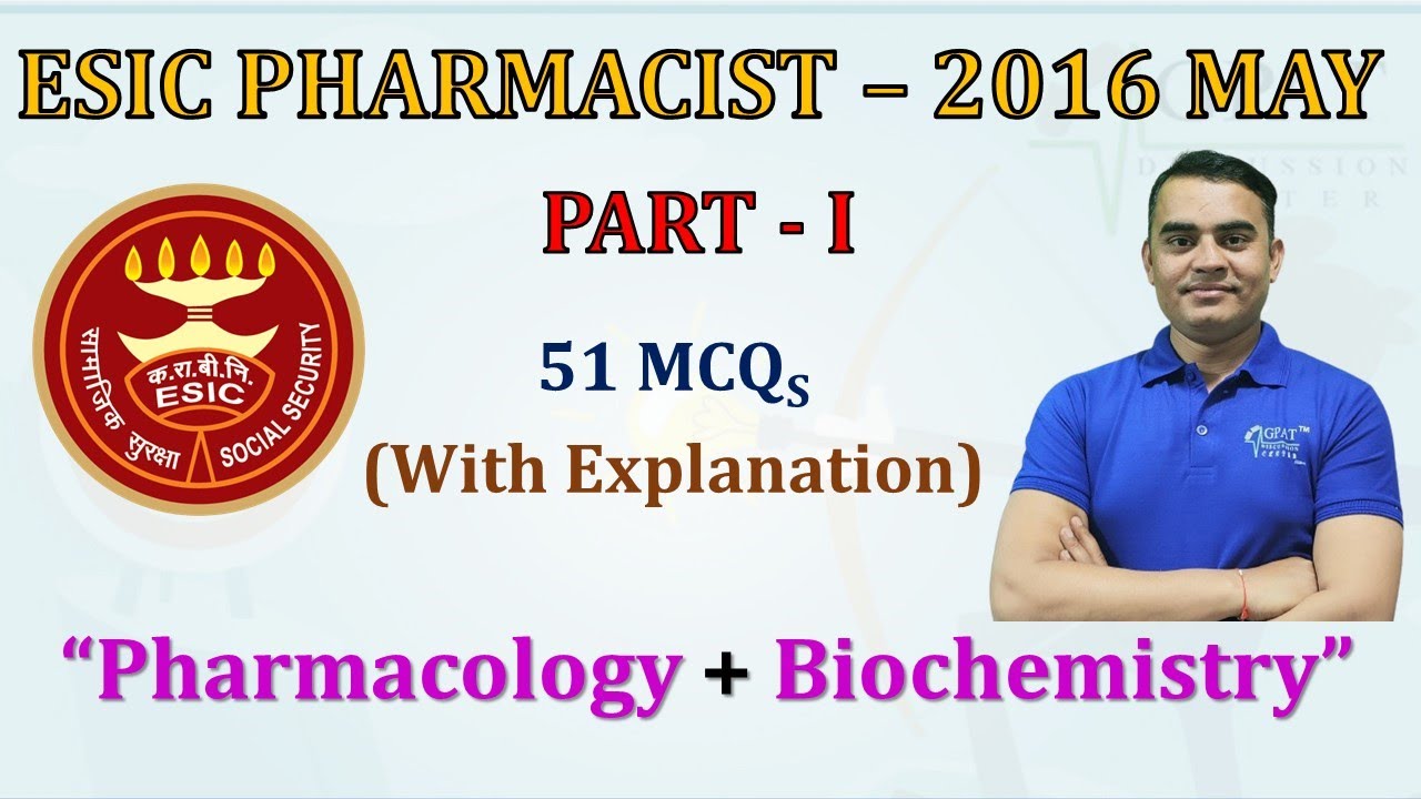 ESIC Pharmacist Previous Year Question Paper 2016-MAY (Part-1) #ESIC_Pharmacist_2016_Paper #esicexam