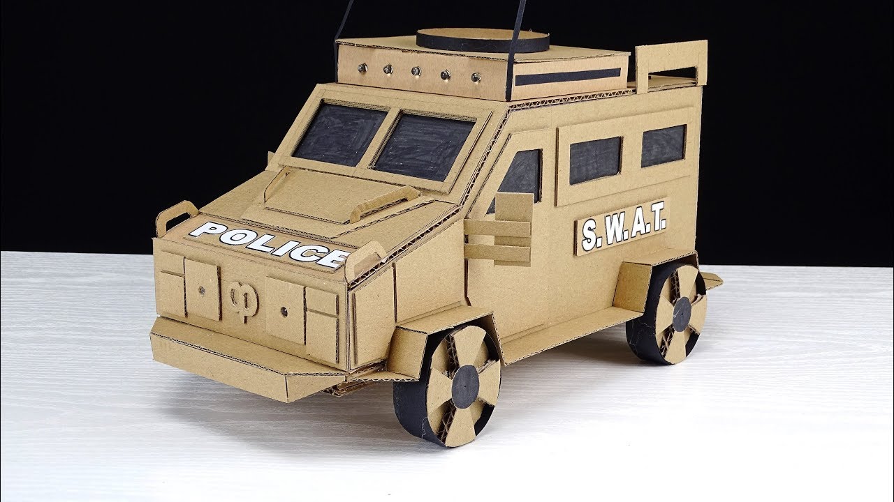 Diy Police Swat Armored Vehicle Truck - Cardboard Toys
