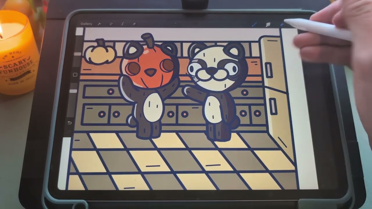Halloween Pumpkin Carving Colouring ASMR iPad Drawing 🎃✨