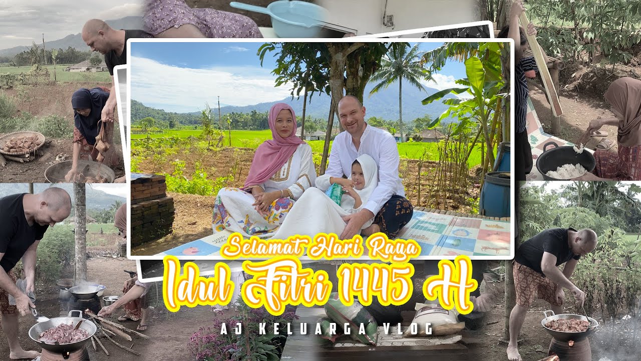 Bapak bule lebaran di kampung istri, sholat ied bersama :)