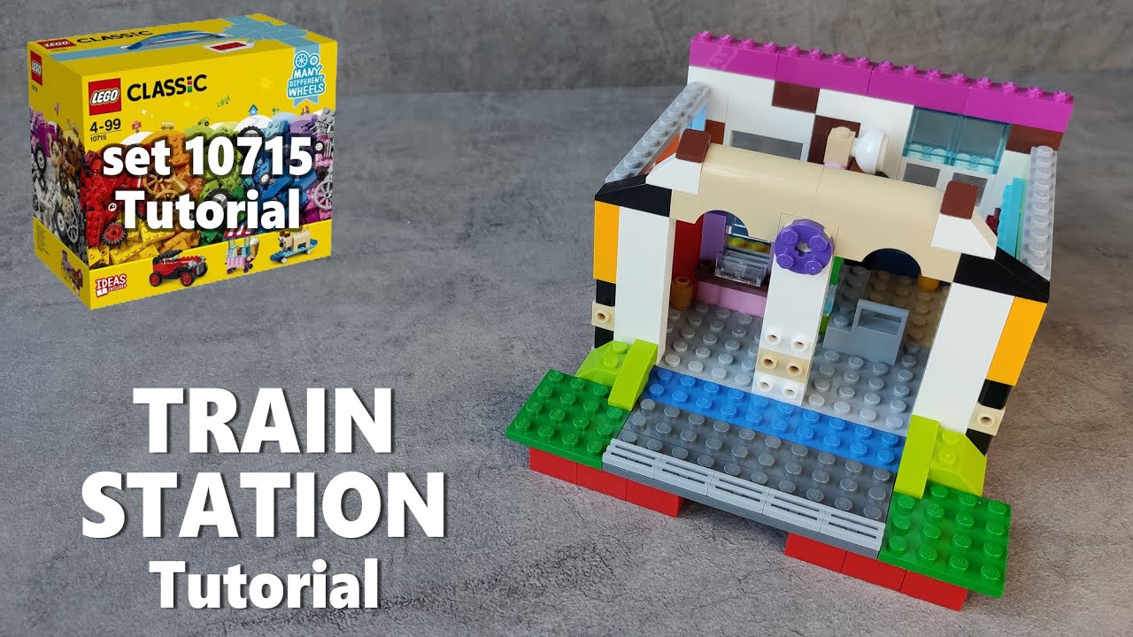 Lego Tutorial TRAIN STATION (moc) | LEGO Classic 10715