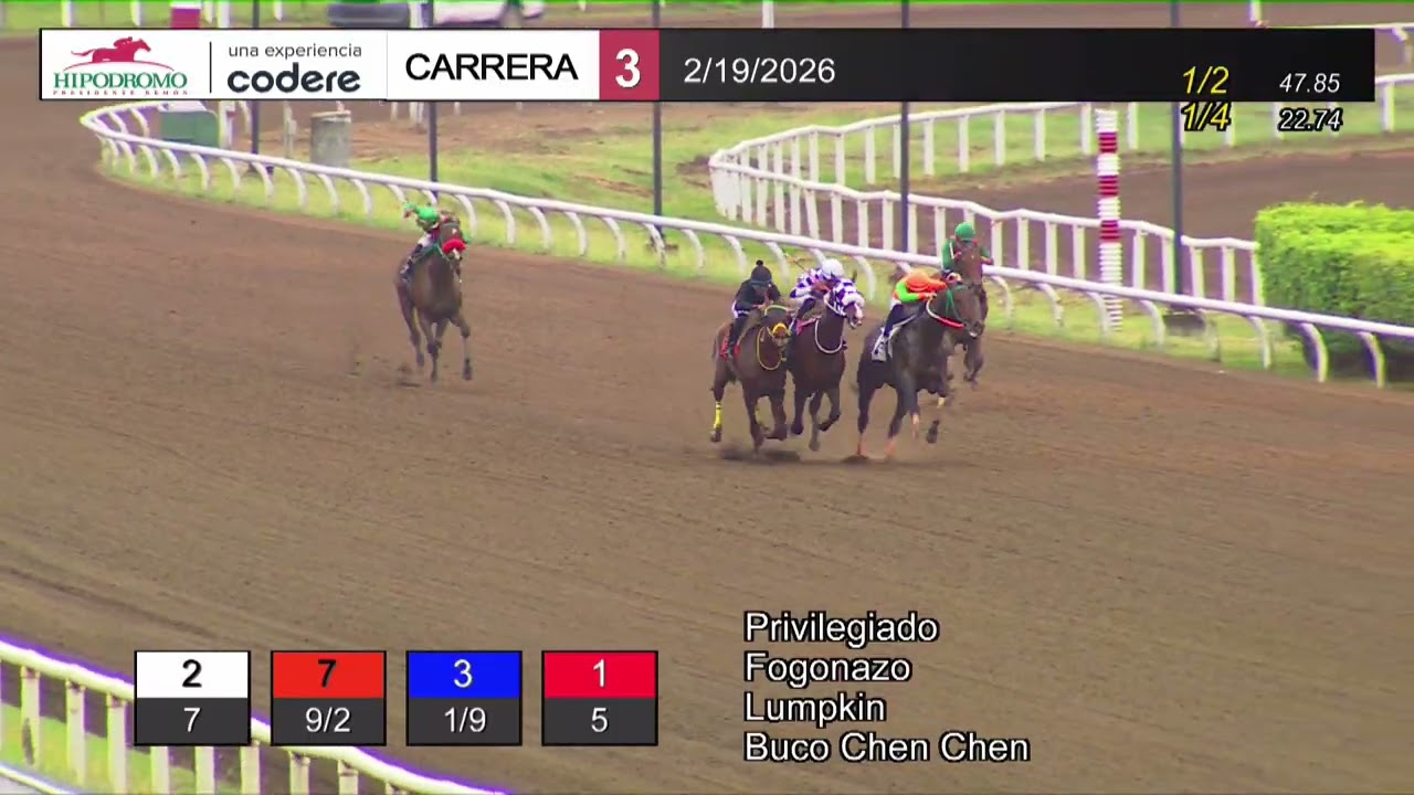 3RA CARRERA JUEVES 19 DE FEBRERO 2026 HPR