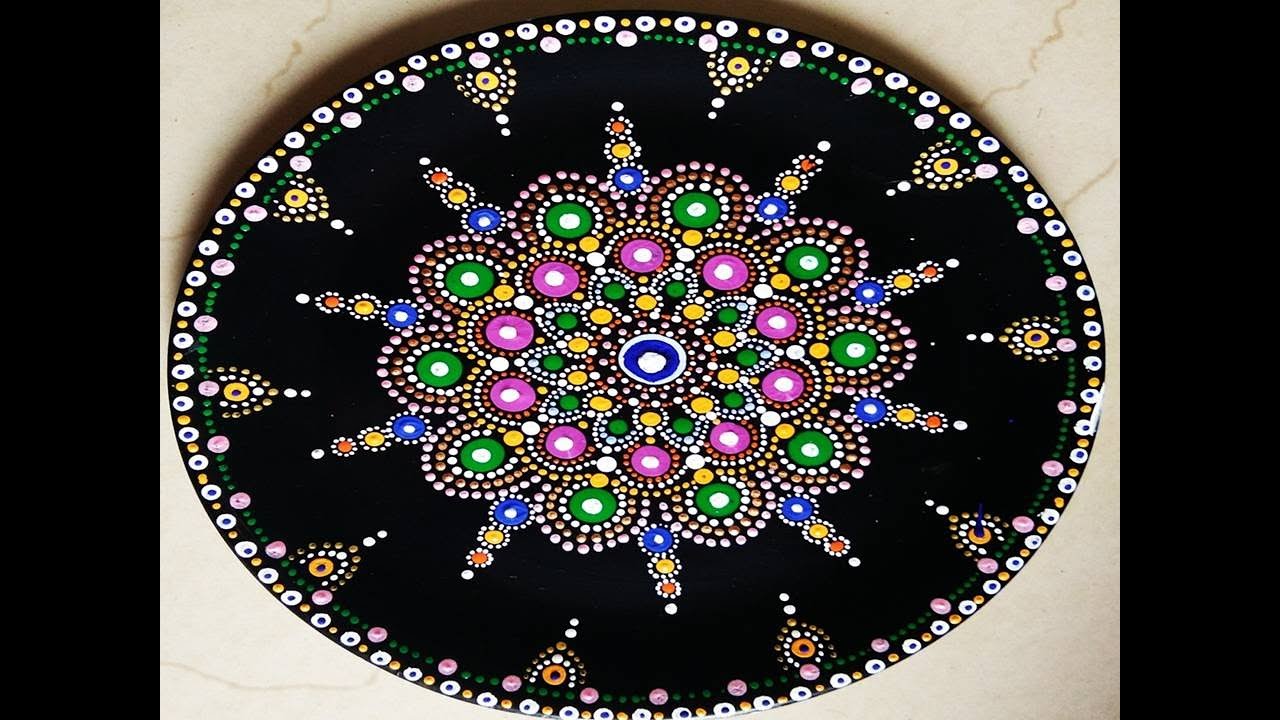 painting mandala on plate ,make decorative plate for your wall, DIY room decor
