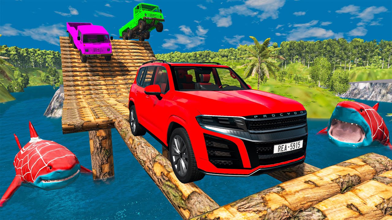 Cars vs Impossible Log Bridge BeamNG Drive Challenge Ends in Total Destruction!