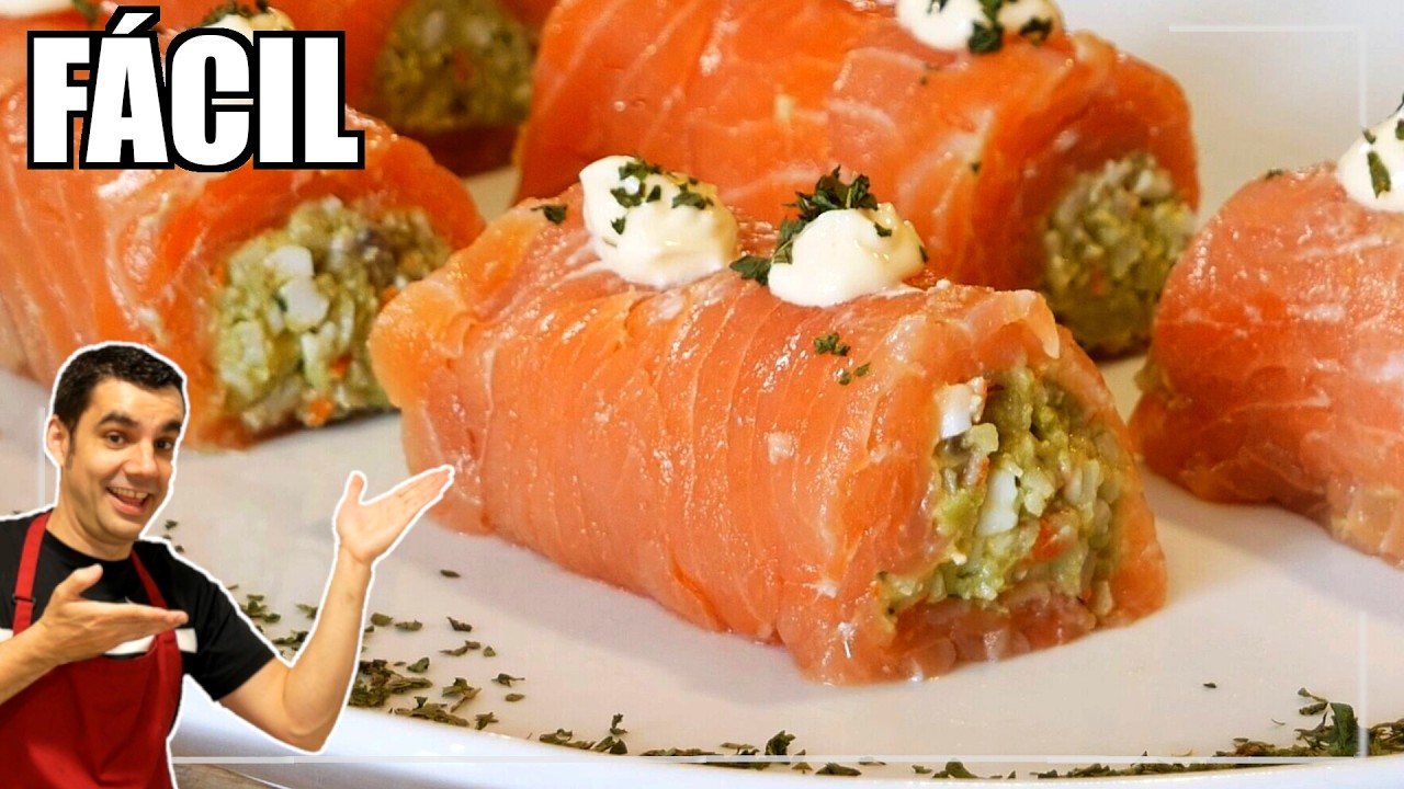 Rollitos de SALMÓN para FIESTAS INOLVIDABLES