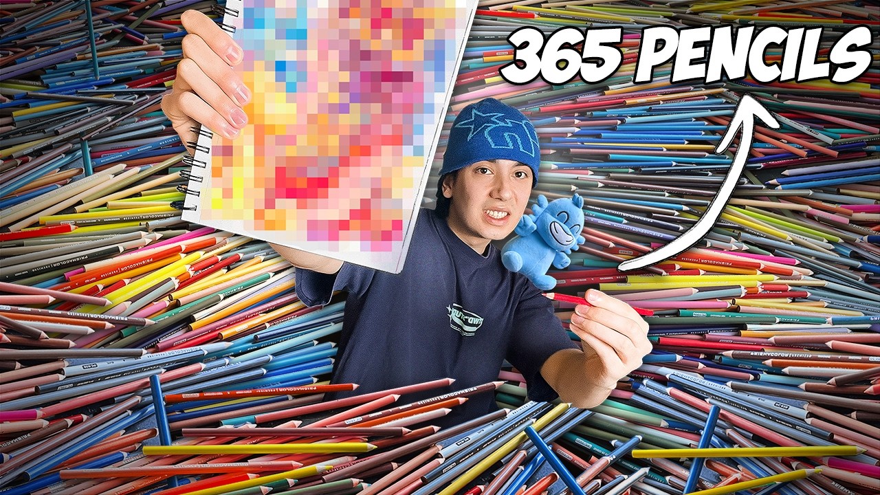 Я использовала 365 карандашей на одном рисунке... 👀 🎨 (Розыгрыш)