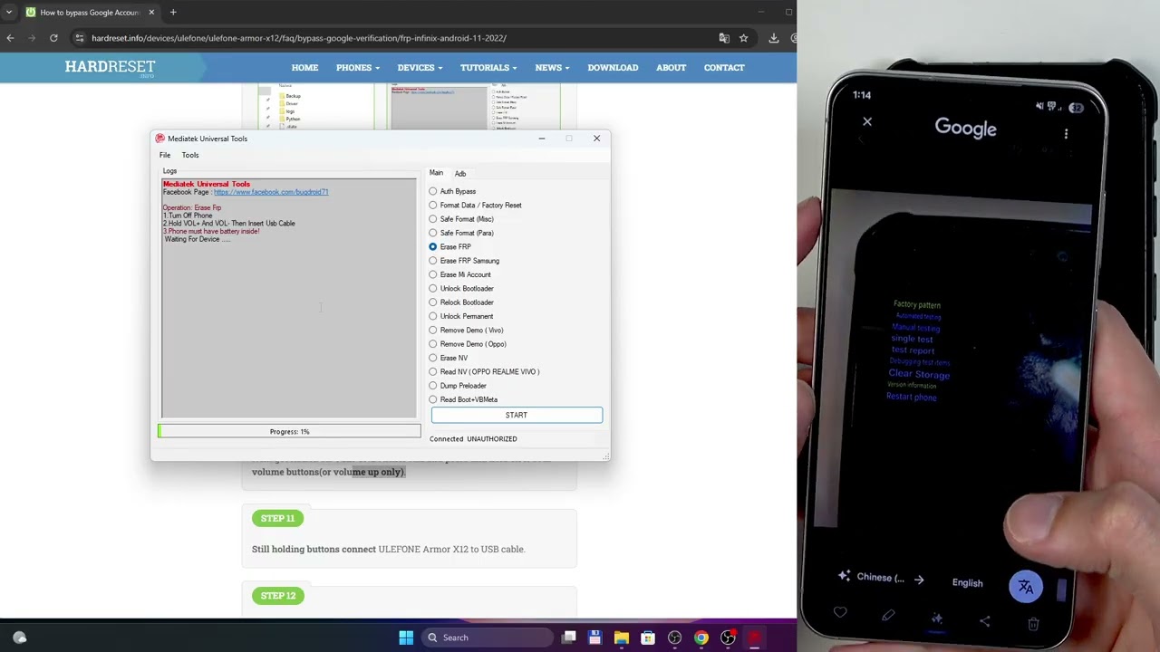 ULEFONE Armor X12 – Bypass Google Verification (FRP Lock Removal)