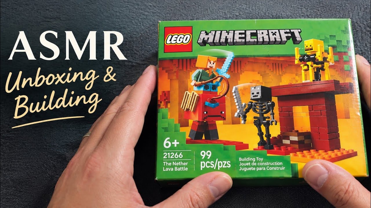 Unboxing Minecraft Lego Set & Build Lo-fi Whispers ASMR 