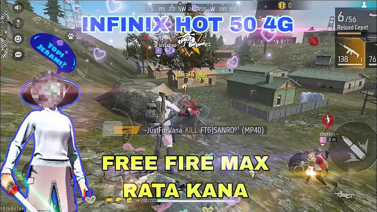 (DAY 139) INFINIX HOT 50 4G GAMING TEST - FREE FIRE MAX RATA KANAN - 120 HZ