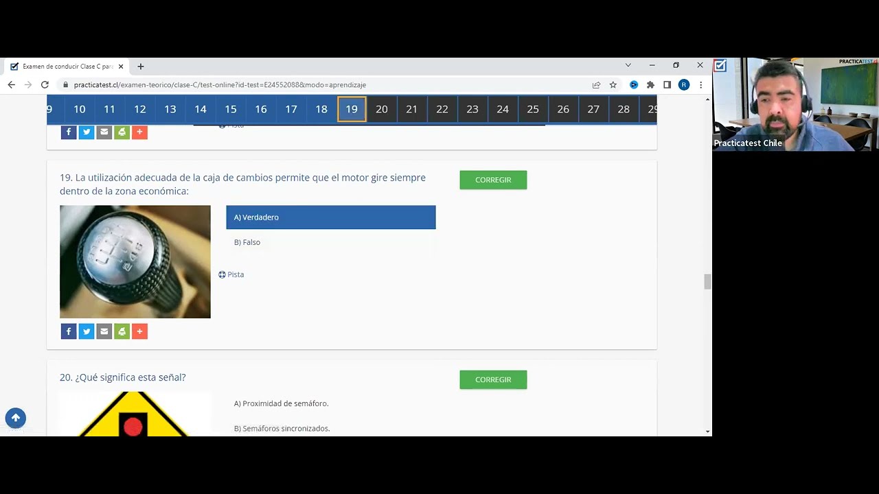 Licencia de conducir clase C - Video Test con profesor en vivo de educacion vial