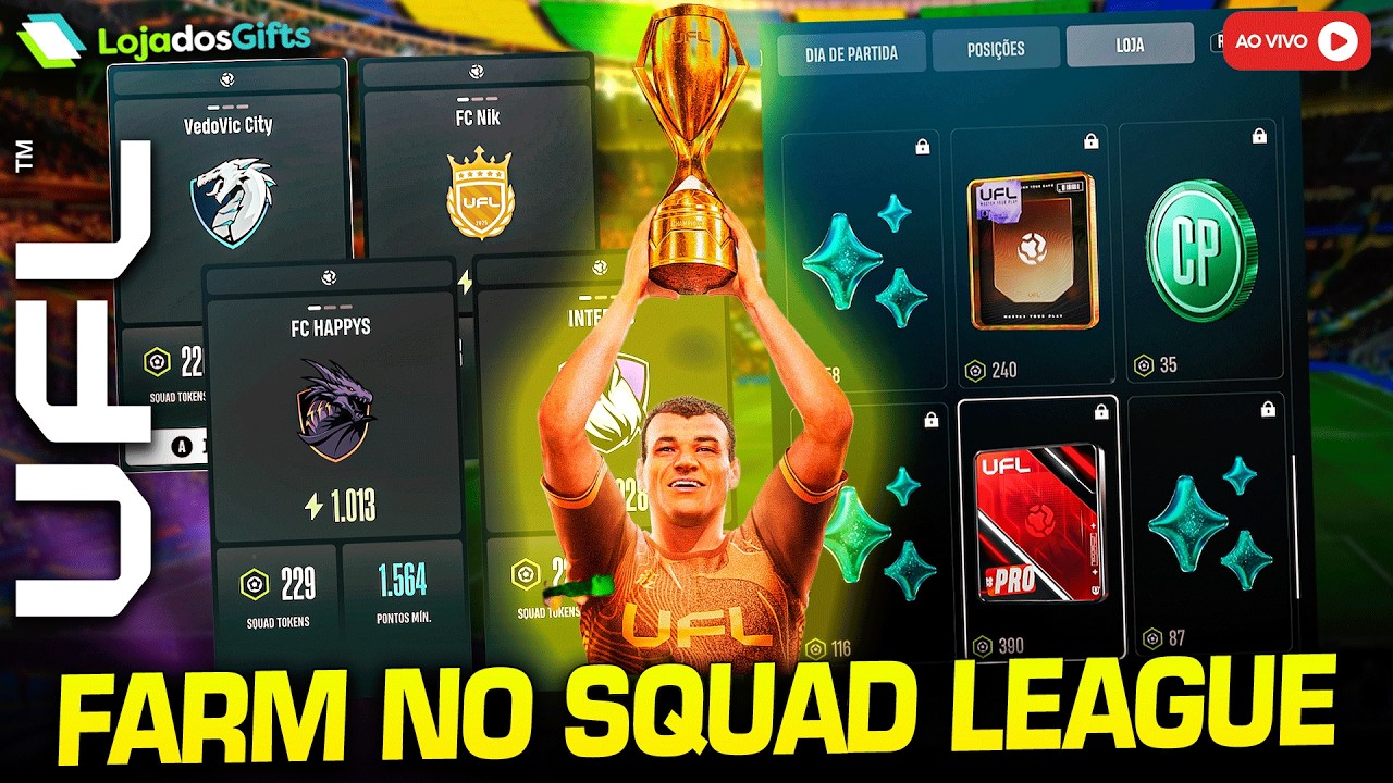UFL | FARMANDO no SQUAD LEAGUE com PACK OPENING no FINAL! (AO VIVO)