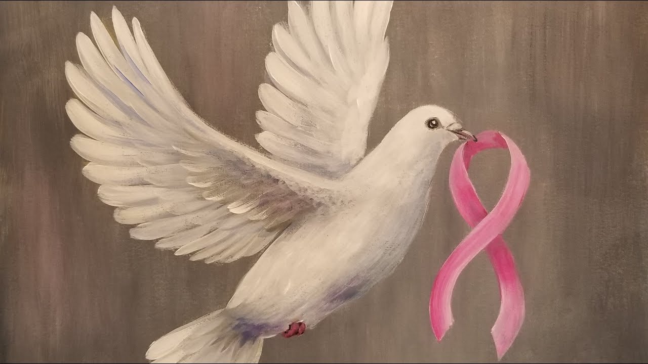 HOPE DOVE with Pink Ribbon LIVE Acrylic Painting Tutorial