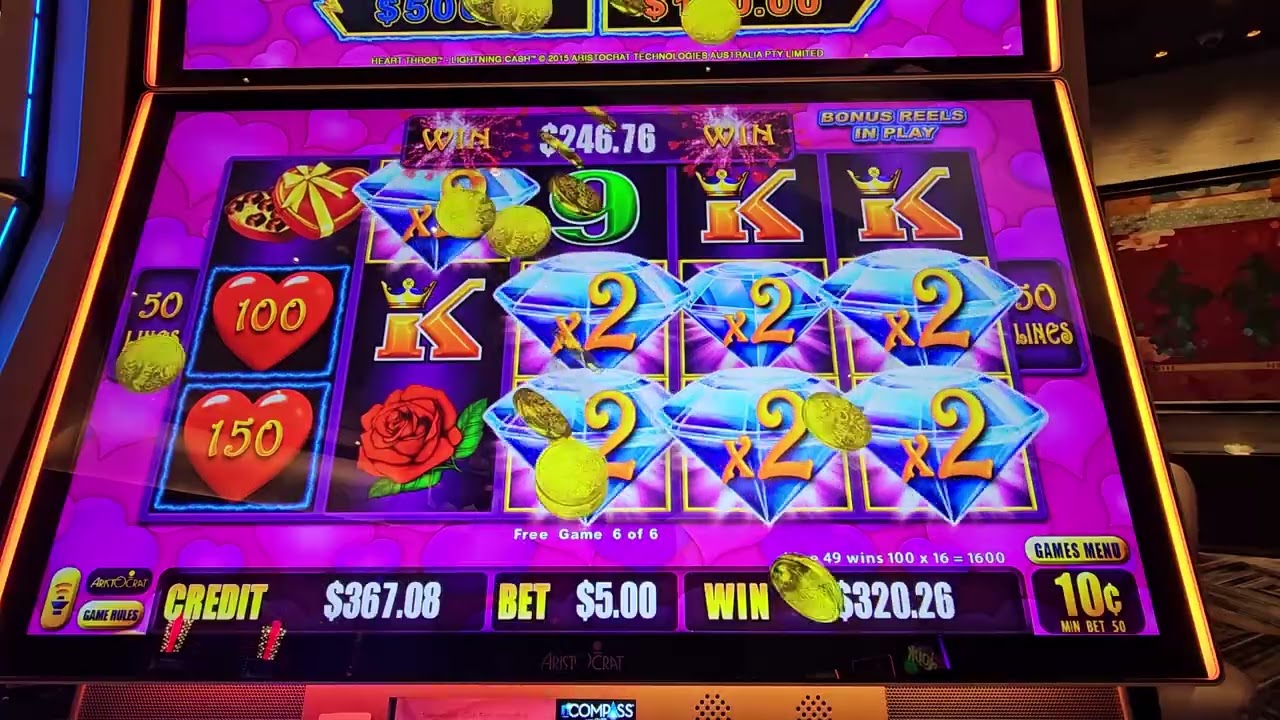 ❤️ 🔥 Amazing Session on Lightning Link Heart Throb Slot Machine with So Many Bonus Games!! ❤️ 🔥