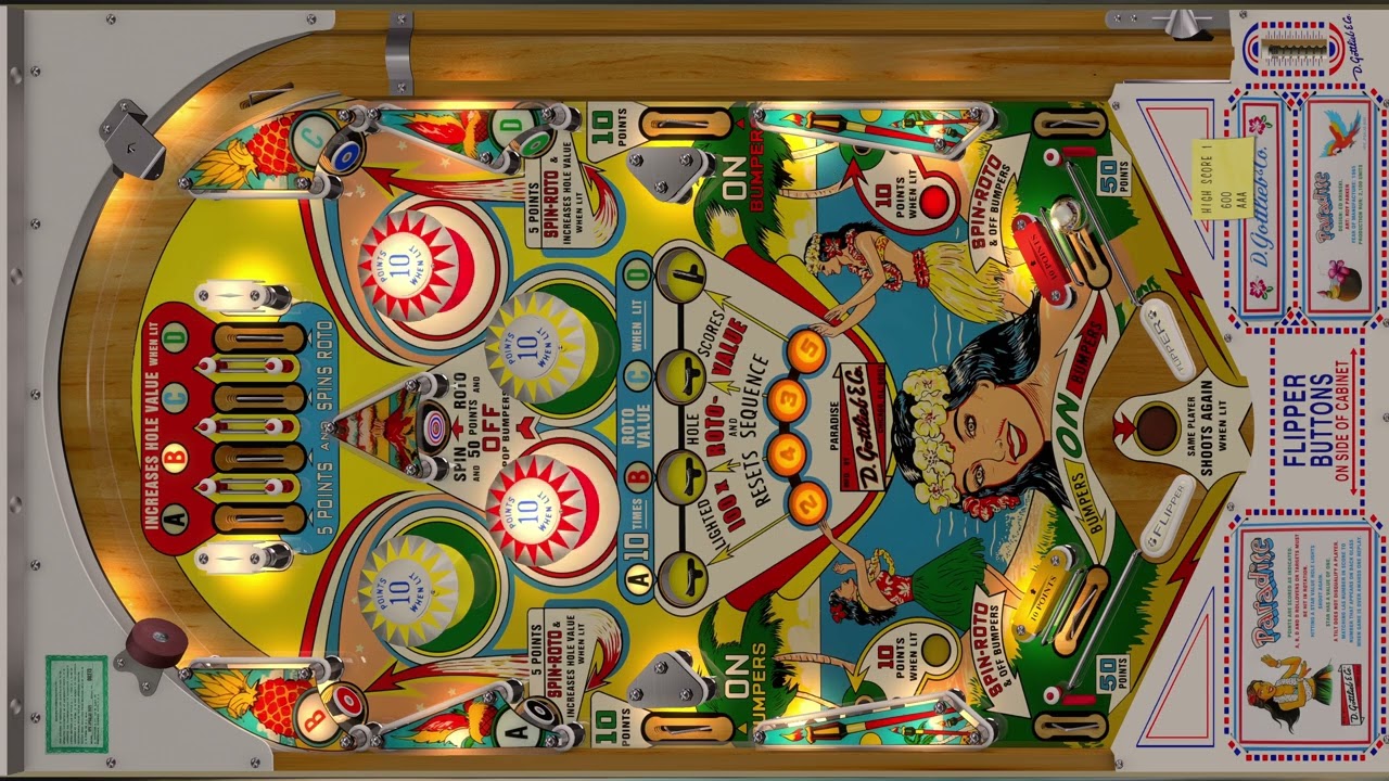 Paradise (Gottlieb 1965) VPX