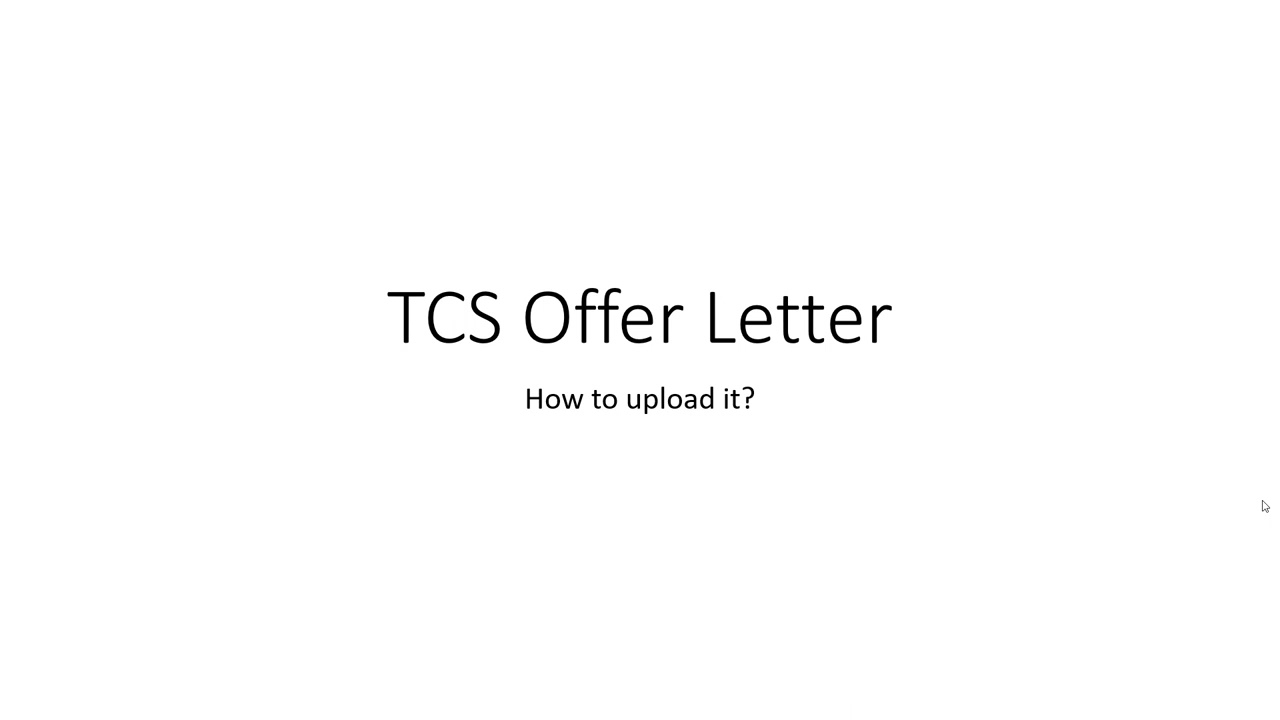 How to upload Offer letter on tcs ion portal || Aashish Roy