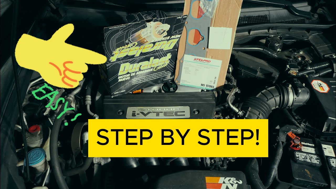 How to replace Starter on 2008-2012 Honda Accord 2.4l (Easiest Way)