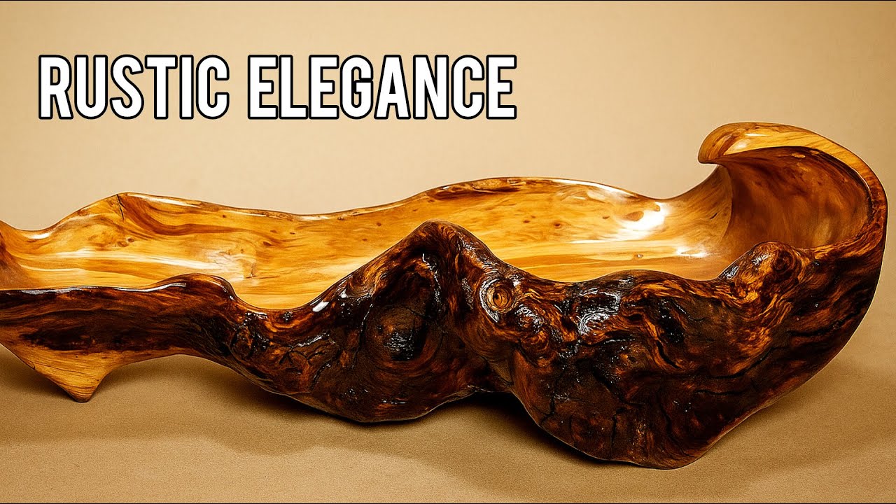 “I Carved This Flowing Wood Bowl by Hand — No Lathe, Just Hand Tools!”